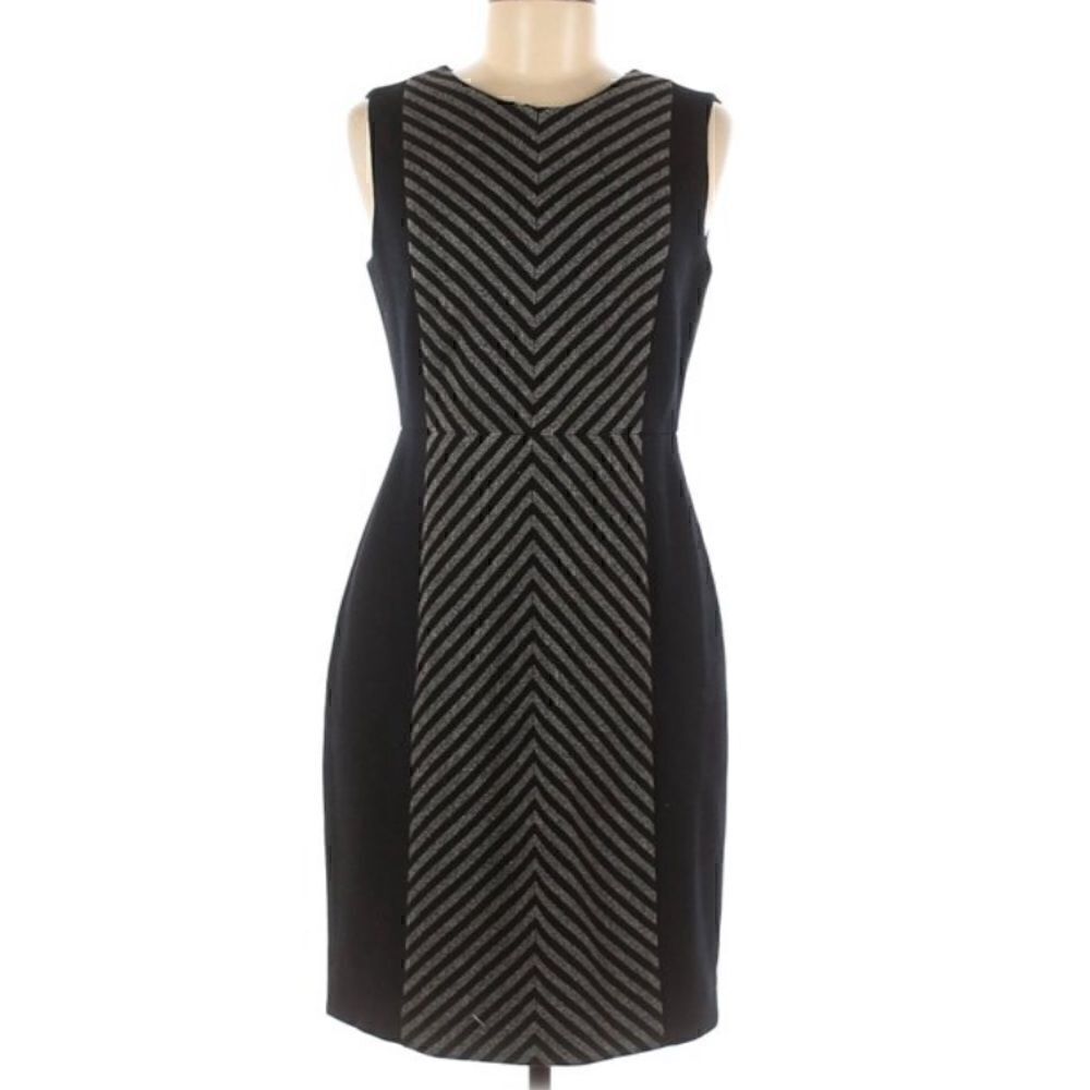 JCrew Petite Striped Tweed Sheath Dress